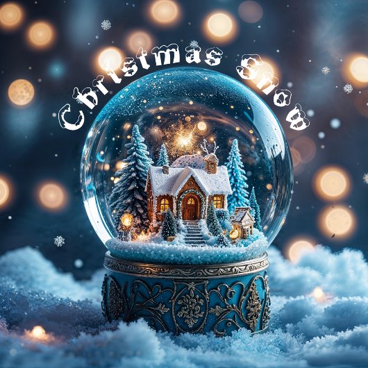 Simple Traditional Christmas Snow オーナメントカード