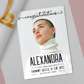 Simple Trendy Congratultions Graduate Script Photo カード