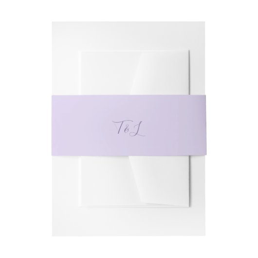 Simple Trendy Lavender | Initials Wedding 招待状ベリーバンド (正面例)