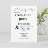 Simple Triplet Cap and Tassel Graduation 招待状 (スタンド正面)