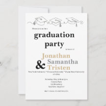 Simple Triplet College Cap and Tassel Graduation