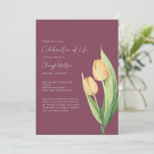 Simple Tulip Celebration of Life Funeral 招待状 (スタンド正面)