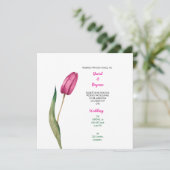 Simple tulip flower invitation セーブザデート (スタンド正面)