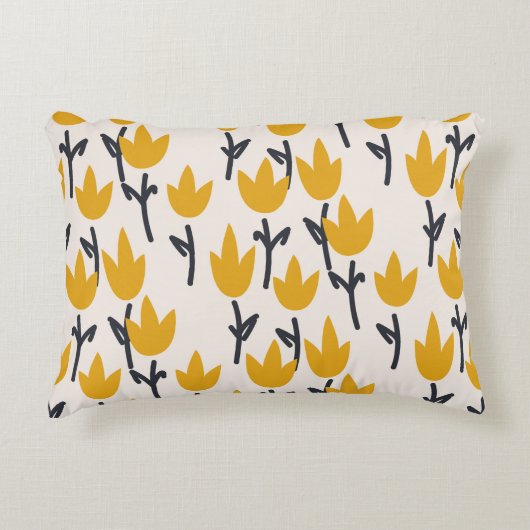 Simple tulip flower seamless pattern アクセントクッション (正面)