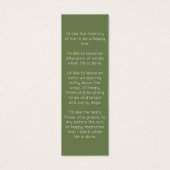 Simple Tulip Funeral Memorial Bookmark (裏面)