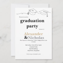 Simple Twin Cap and Tassel Graduation