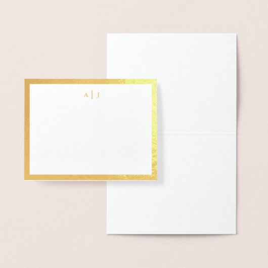 Simple Two Monogram Gold Border 箔カード (ディスプレー)