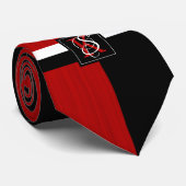 Simple Two Tone Black and Red Initials Monogram ネクタイ (ロール)