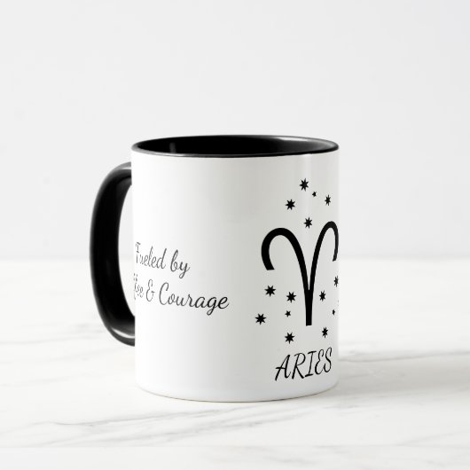 Simple Typoghraphy Aries Zodiac Coffee マグカップ (正面左)
