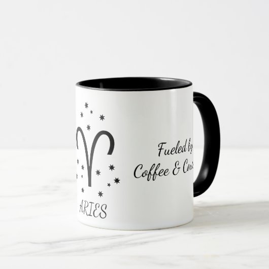 Simple Typoghraphy Aries Zodiac Coffee マグカップ (正面右)