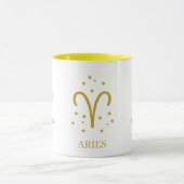 Simple Typoghraphy Aries Zodiac Symbol Coffee マグカップ (中央)
