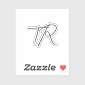 Simple typographic custom initials minimalist シール (シート)