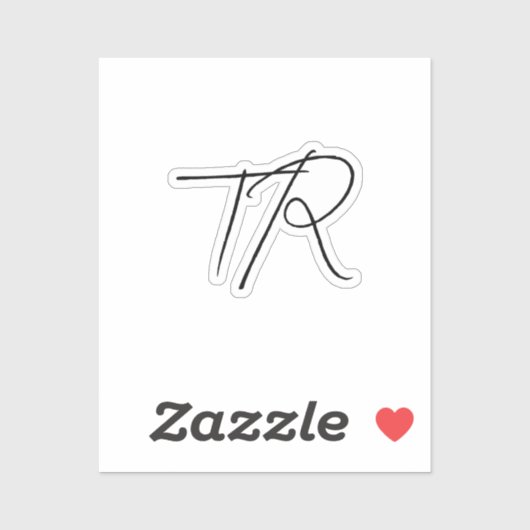 Simple typographic custom initials minimalist シール (シート)