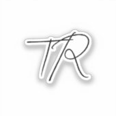 Simple typographic custom initials minimalist シール (正面)