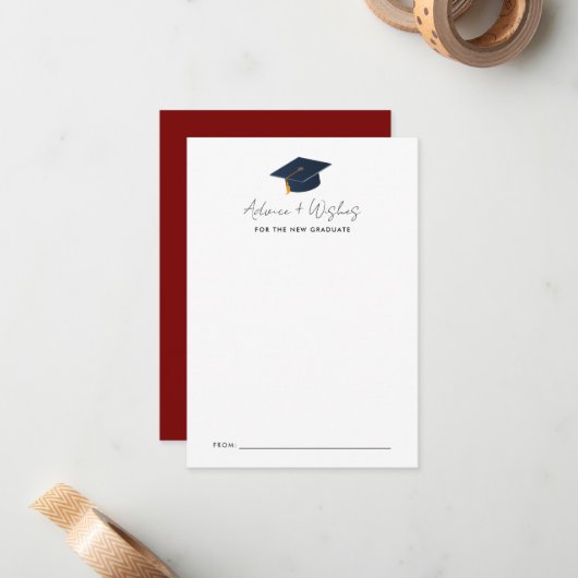 Simple Typographic Graduate Wisdom ノートカード (正面/裏面インサイチュ)