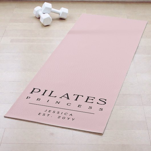 Simple Typography Custom Pink Pilates Princess ヨガマット