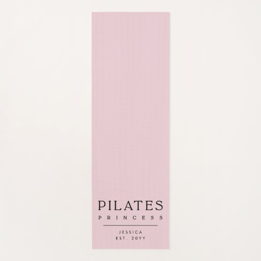 Simple Typography Custom Pink Pilates Princess ヨガマット (正面)