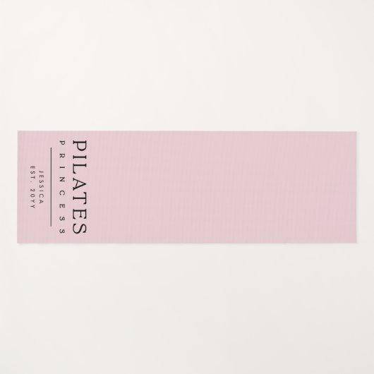 Simple Typography Custom Pink Pilates Princess ヨガマット (正面(横))