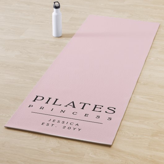 Simple Typography Custom Pink Pilates Princess ヨガマット (インサイチュ)