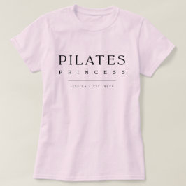 Simple Typography Custom Pink Pilates Princess Tシャツ