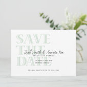 Simple Typography Green Flat Save The Date Card セーブザデート (スタンド正面)