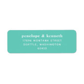 Simple Typography Modern Seafoam Mint Wedding Inv ラベル (正面)