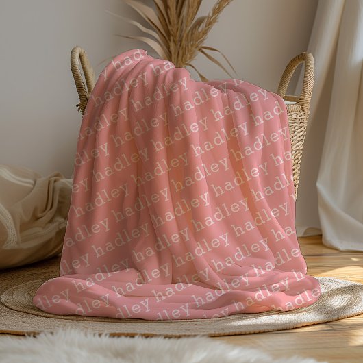 Simple Typography Name Fleece Blanket フリースブランケット