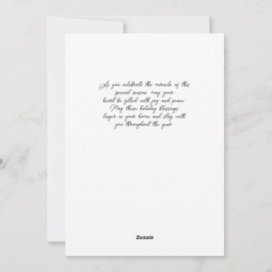 Simple Typography NOEL Dusty Blue Christmas シーズンカード (裏面)