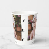 Simple Typography Photo First Birthday 紙コップ (右)