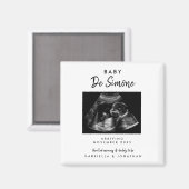 Simple Typography Sonogram Photo Pregnancy マグネット (正面/裏面)