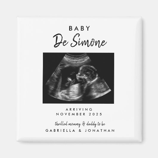 Simple Typography Sonogram Photo Pregnancy マグネット (正面)