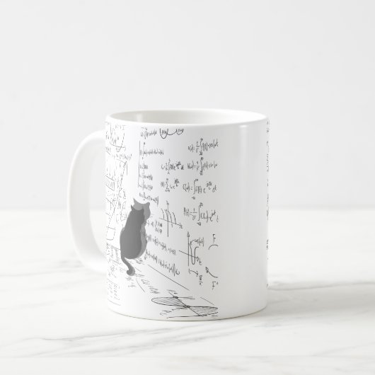 Simple Unique Cat Mathematical Science White Clean コーヒーマグカップ (正面左)