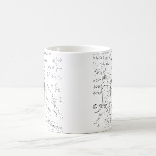 Simple Unique Cat Mathematical Science White Clean コーヒーマグカップ (中央)