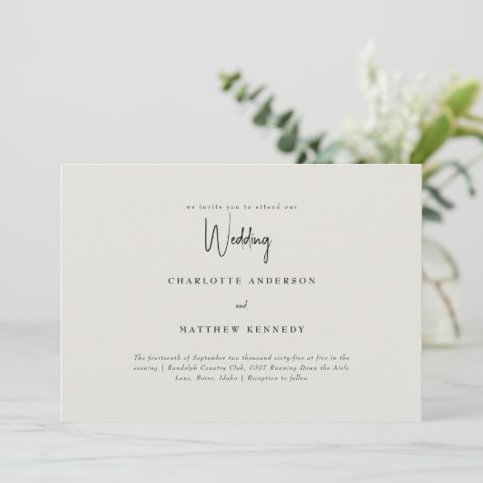 Simple Us Cream No Parents 結婚's 招待状 (スタンド正面)