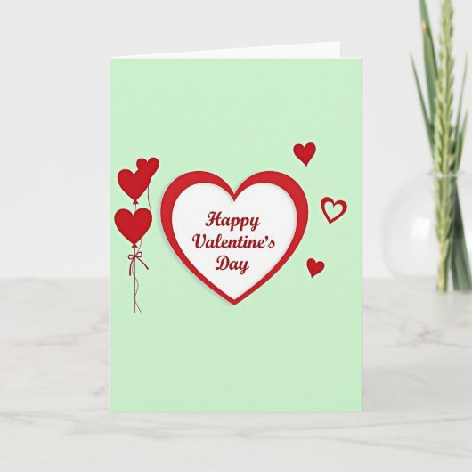 Simple Valentines Day Hearts Card カード (正面)
