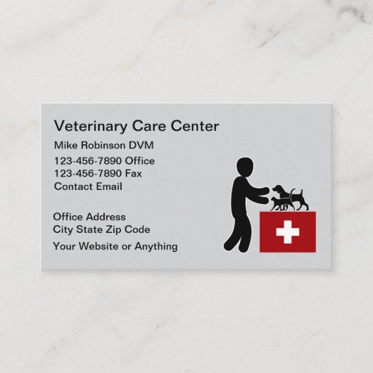 Simple Veterinary Pet Doctor Business Cards 名刺 (正面)