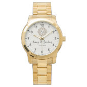 Simple Vintage Monogram Couple Names 腕時計 (正面)