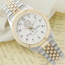 Simple Vintage Monogram Couple Names 腕時計