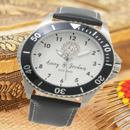 Simple Vintage Monogram Couple Names 腕時計