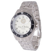 Simple Vintage Monogram Couple Names 腕時計 (アングル)