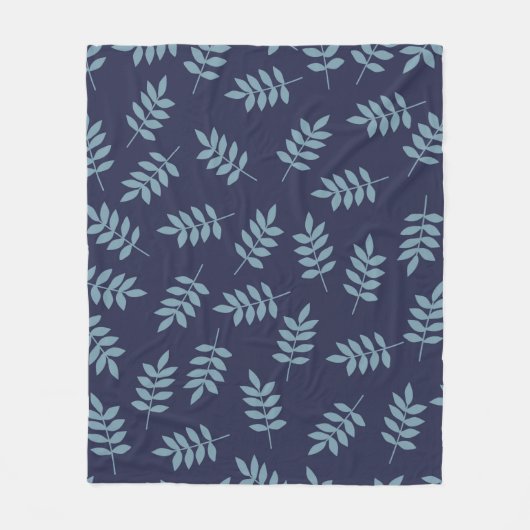 Simple vintage pattern. Dark blue background, blue フリースブランケット (正面)