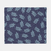 Simple vintage pattern. Dark blue background, blue フリースブランケット (正面(横))