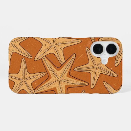 Simple Vintage Starfish Motif iPhone 16ケース (裏面横)