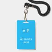 simple vip all access pass concert name occassion バッジ (正面（ネックストラップ付）)