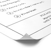 Simple Washer Instructions Laundromat Wall Poster ポスター (角)