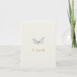 Simple watercolor blue butterfly Sympathy card サンキューカード