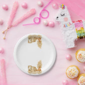 Simple Watercolor Boho Baby Shower Plates ペーパープレート (パーティー)