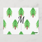 Simple watercolor Christmas pattern add monogram ポストカード (裏面)