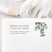 Simple Watercolor Eucalyptus Leaves | 結婚式 ラベル (インサイチュ)