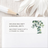 Simple Watercolor Eucalyptus Leaves |  Wedding ラベル (インサイチュ)